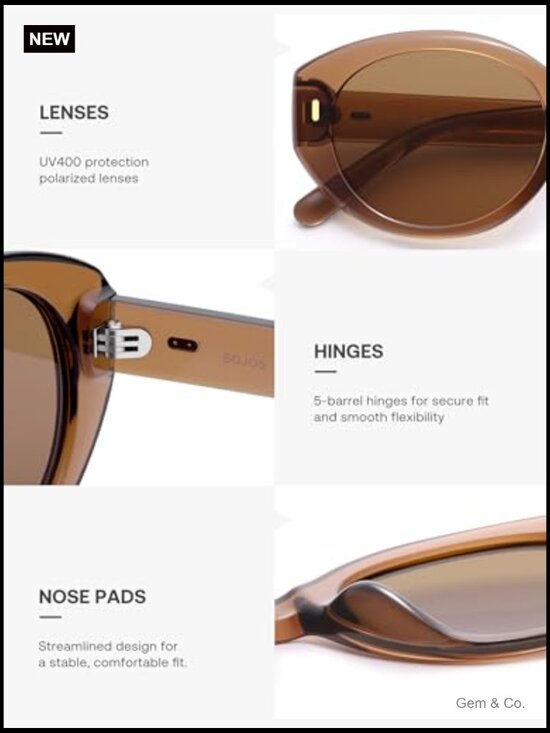 Trendy Oval Polarized Sunglasses UV Protection Retro Classic Shade with Case main image 7